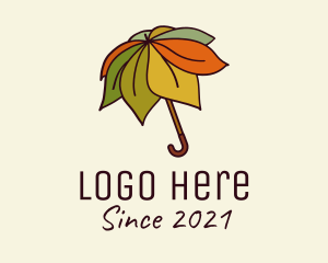 Forestry - Autumn Leaf Umbrella logo design