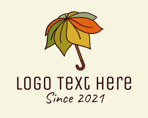 Parasol - Autumn Leaf Umbrella logo design