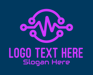Purple - Digital Purple Flatline logo design