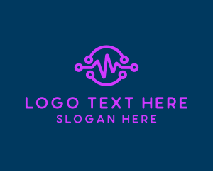 Letter Ud - Digital Purple Flatline logo design