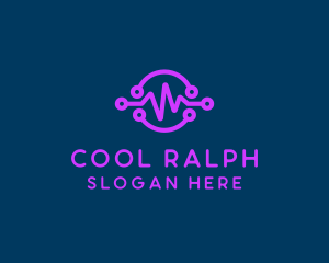 Digital Purple Flatline logo design