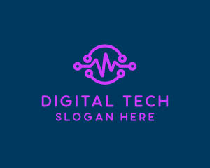 Digital Purple Flatline logo design