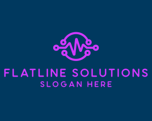 Digital Purple Flatline logo design