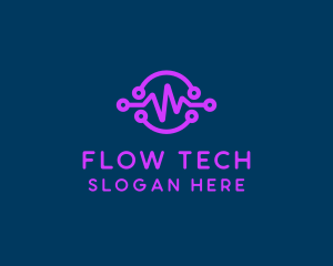 Digital Purple Flatline logo design