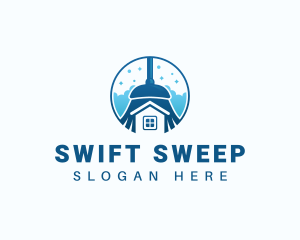 Cleaning Broom Sweep logo design