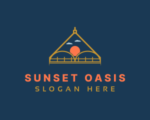 Sunset Bridge Compass logo design