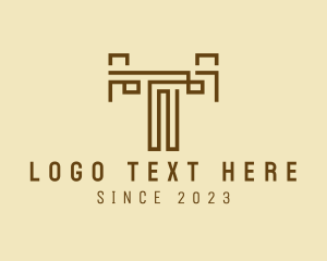 E Commerce - Construction Maze Letter T logo design