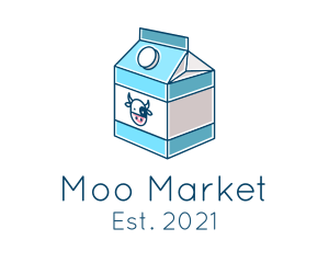 Cow - Cow Milk Carton Box logo design