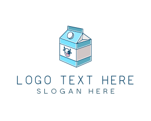 Cow Milk Carton Box logo design