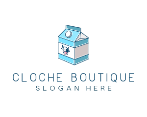 Cow Milk Carton Box logo design