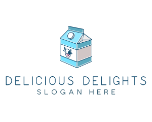 Cow Milk Carton Box logo design