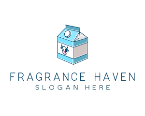 Cow Milk Carton Box logo design