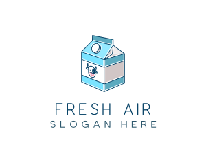 Cow Milk Carton Box logo design