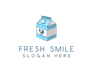 Cow Milk Carton Box logo design