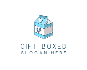 Cow Milk Carton Box logo design