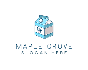 Cow Milk Carton Box logo design