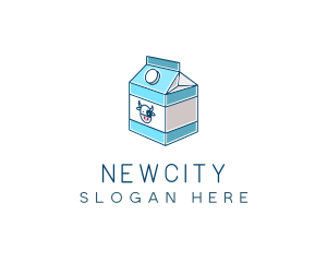 Cow Milk Carton Box logo design