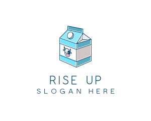 Cow Milk Carton Box logo design