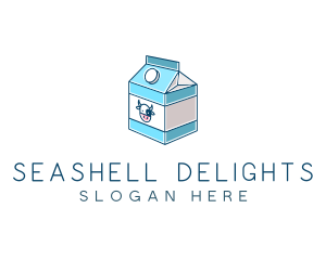 Cow Milk Carton Box logo design