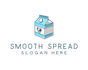 Cow Milk Carton Box logo design