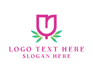 Florist - Tulip Letter U logo design