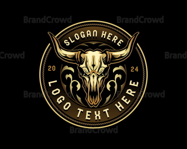 Bull Skull Head Logo