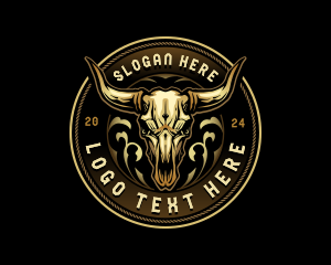 Steak - Bull Skull Head logo design