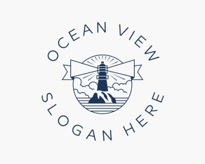 Pier - Nautical Lighthouse Landmark logo design