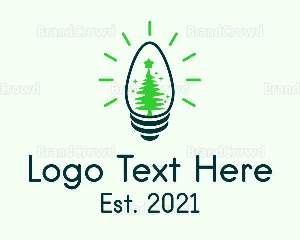Green Christmas Light Logo