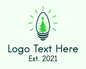 Glowing - Green Christmas Light logo design