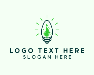 Lamp - Green Christmas Light logo design