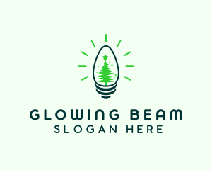 Green Christmas Light  logo design