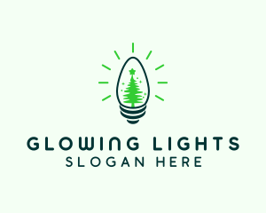 Green Christmas Light  logo design