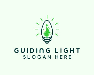 Green Christmas Light  logo design