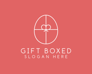 Present - Egg Ribbon Gift logo design