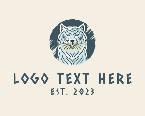 Ice - Tiger Beast Animal logo design