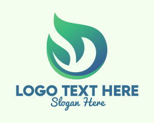 Natural Product - Green Eco Flame logo design