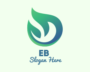 Herbal - Green Eco Flame logo design