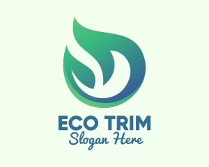 Green Eco Flame logo design