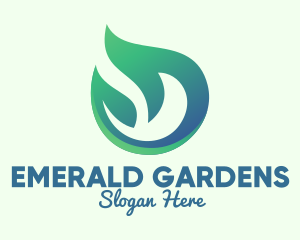 Green Eco Flame logo design