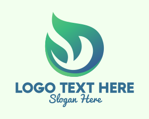 Herbal - Green Eco Flame logo design