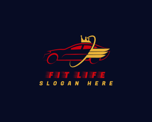 Fast Car Crown Wing Logo