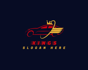 Fast Car Crown Wing logo design