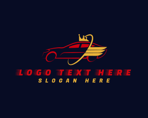 Fast - Fast Car Crown Wing logo design