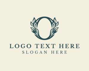 Vineyard - Green Leaf Letter O logo design