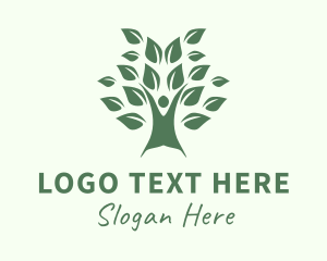Green - Therapist Human Tree logo design