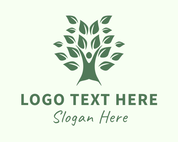 Gardener - Therapist Human Tree logo design