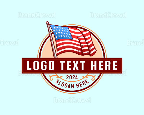 Patriotic Veteran Flag Logo