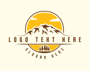 Backpacker - Mountain Forest Camper logo design