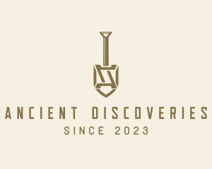 Archaeology - Construction Shovel Letter A logo design